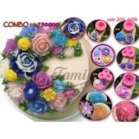 COMBO 10 KHUÔN SILICON RAU CÂU HOA NỔI