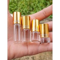 Combo 10 ( lọ chuyên dụng đựng tinh dầu trầm hương) Chai thủy tinh kèm đầu lăn Nắp nhôm, 1ml 2ml 3ml 5ml