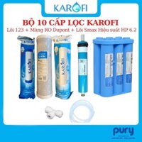 Combo 10 Lõi lọc Karofi - Đúc Nguyên Khối SMAX Hiệu Suất Cao HP 6.2 - Màng RO Dupont 10lh - Alkaline - Hydrogen - Hàng Chính Hãng - 123 SS lõi 2 CTO