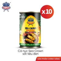 Combo 10 lon cá Nục Sea Crown kho tiêu