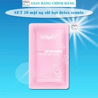 COMBO 10 mặt nạ detox sennio chính hãng mặt nạ sủi bọt thải độc sennio hàn quốc màu hồng sữa rửa mặt