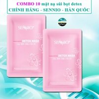 COMBO 10 mặt nạ detox sennio hàn quốc mặt nạ sủi bọt thải độc da sennio chính hãng màu hồng rửa mặt