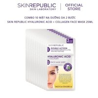 Combo 10 Mặt nạ dưỡng da 2 bước Skin Republic Hyaluronic Acid + Collagen Face Mask 25ml