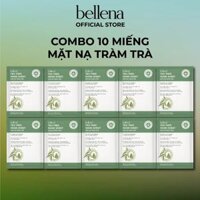 Combo 10 Mặt nạ tràm trà cho da dầu mụn mask tràm trà giảm mụn Bellena TT 28ml