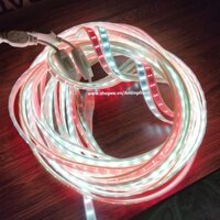 Combo 10 mét đèn led dây đôi ráp sẵn nguồn có công tắc ánh sáng trắng vàng - dây led trang trí các màu