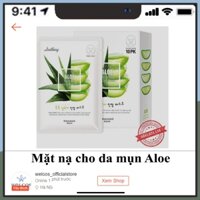 {COMBO 10 miếng } Mặt nạ cho da mụn phục hồi da kiềm dầu aloe WELCOS MN07