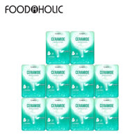 COMBO 10 MIẾNG MẶT NẠ LÀM DỊU, PHỤC HỒI DA MỤN CERAMIDE + MADECASSOSIDE MASK FOODAHOLIC