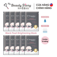 Combo 10 miếng mặt nạ trắng da và cấp nước My Beauty Diary Taiwan Black Pearl Mask Ngọc Trai Đen 23ml/Miếng