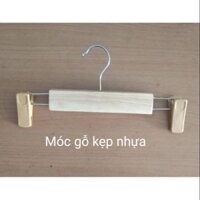 COMBO 10 MÓC GỖ TREO QUẦN ÁO KẸP NHỰA