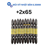 Combo 10 mũi vặn vít 2 đầu cạnh vít 6 dài 65mm có từ tính 6.35mm Anex Nhật Bản - Mũi vặn vít cao cấp - Mũi vít từ tính