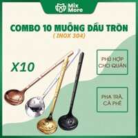 Combo 10 muỗng, thìa inox cafe 304 đầu tròn, pha cà phê, trà cao cấp, sang trọng Mixmore