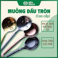 Combo 10 muỗng, thìa inox cafe 304 đầu tròn, pha cà phê, trà cao cấp, sang trọng Mixmore