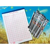 Combo 10 ngòi bút gel chuyên dụng viết chữ Trung Hàn Nhật tặng kèm vở và vỏ bút