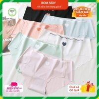 Combo 10 Quần lót nữ 💚FREESHIP💚 Quần lót nữ lụa băng trái tim xinh – Nội y su đúc không đường may mát mẻ