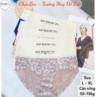 Combo 10 quần lót ren cạp su đúc, fom 50-70kg, mặc thoáng mát, đũng kháng khuẩn - mã 01 - ChâuBin