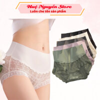 Combo 10 Quần Lót Ren Nữ Cạp Cao Đúc Su Cao Cấp Đường Chỉ Tinh Tế Khô Thoáng Ôm Sát Cơ Thể