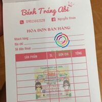 Combo 10 quyển hoá đơn bán hàng shop bánh tráng Abi