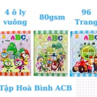 Combo 10 quyển tập 4 ôli  ABC - HÒA BÌNH 96 trang - định lượng giấy 80gsm - tập học sinh loại tốt - MINH THƯ VPP