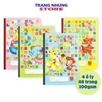 Combo 10 Quyển Vở Học Sinh 4 ô Ly 48 Trang Hồng Hà School Bạn Nhỏ (0509)