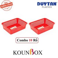 Combo 10 Rổ Chữ Nhật Cao 2T6 Duy Tân (34.5 x 26 x 10 cm) No.235