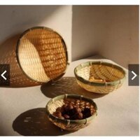 Combo 10 rổ tre mini size 13cm đựng hạt hướng dương