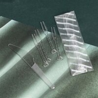 COMBO 10 SET Dao, dĩa ăn bánh trung thu TRONG (DAO 12,5CM)