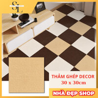 [Combo 10 tấm] Thảm lót sàn 30cx30cm decor chống trượt, sẵn keo siêu dính -Thảm lông nỉ ghép trang trí Tết cực đẹp
