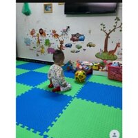 Combo 10 tấm thảm xốp Lót Sàn vân khế màu xanh, hoặc đen khổ 60x60x0,7cm - Thảm Xốp Cho Bé