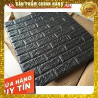 Combo 10 Tấm Xốp Dán Tường Giả Gạch 3D Dày 4mm Màu Đen 70x77cm