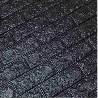 combo 10 tấm xốp dán tường chống thấm 3D giả gạch - đen