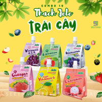 COMBO 10 thạch JELE Thái Lan 150gr vị trái cây trái vải táo việt quất - túi thạch Vitamin C Collagen