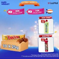 Combo 10 Thanh bánh quy Twix Caramen Sô cô la Sữa 25g
