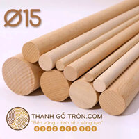 COMBO 10 Thanh gỗ tròn ɸ15mm 1m Giá XƯỞNG - Thanh gỗ thông tròn làm Decor DIY Handmade