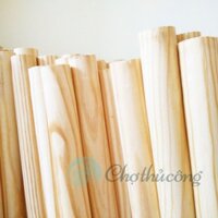 Combo 10 thanh gỗ tròn bằng gỗ thông đường kính 3cm x 50cm dùng treo mành, phụ kiện macrame, handmade, decor