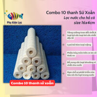 combo 10 thanh Sứ Xoắn Lọc nước cho hồ cá size 16x4cm