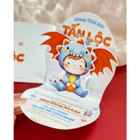Combo 10 Thiệp Sinh Nhật Thôi Nôi 3D In Chibi Hoặc Hình Ảnh Bé Dễ Thương