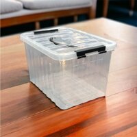 COMBO 10 Thùng Nhựa 9000ml (9 lít) Trong Suốt có Quai Xách - Kích thước : 31cm - 22 cm - 19 cm