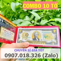 COMBO 10 Tờ Tiền 2 Đô Con Rồng Mạ Vàng 3D Kèm Bao Lì Xì, 2 Usd Sưu Tầm Lưu Niệm, Lì Xì Tết