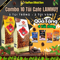 (Combo 10 Túi) Cà Phê Chồn LamHuy 500g (5 Vàng + 5 Trắng), Cafe Đậm Đà Thơm Sánh Béo, Dành Cho Quán