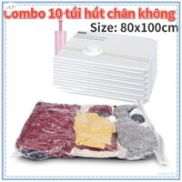 Combo 10 Túi Hút Chân Không Size 80x100 Cỡ Lớn Đựng Chăn Màn Ga Gối Tiết Kiệm Nhiều Không Gian