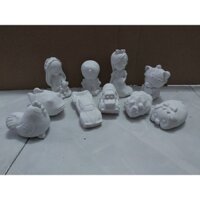 Combo 10 tượng thạch cao to màu (10-13cm) ko kèm màu và cọ