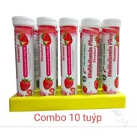 Combo 10 tuýp sủi 4g Viên Sủi Multivitamin Pulse Vị Dâu Tây Bổ Sung Các Loại Vitamin và Khoáng Chất