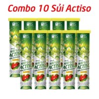 Combo 10 tuýp Viên sủi Atiso Râu ngô Rau má mát gan bổ sung vitamin PP, B, C - 20 viên [ (10) Sủi Actiso]