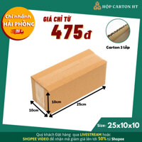 Combo 100 25x10x10 Hộp carton đóng hàng tiện lợi, thùng bìa giấy cod gói hàng giá rẻ