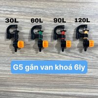 Combo 100 Béc Tưới Cây G5 cải tiến Có Van- Chống Côn Trùng- Điều Chỉnh Bán Kính Tưới