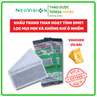 (Combo 100 cái) Khẩu Trang Y Tế  4 lớp Than Hoạt Tính NeoVision DM01 Kháng Khuẩn Chống Nước
