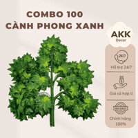 (Combo 100) Cành lá phong xanh làm cây nhựa trang trí quán ăn, nhà hàng