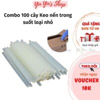 【COMBO 100 CÂY】Keo nến Silicon trong suốt loại nhỏ cao cấp dùng cho súng bắn keo đường kính 7mm dài 26cm, siêu dính bền