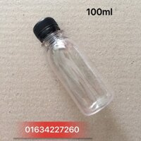 Combo 100 chai nhựa 100ml kèm nắp đen ( có thể đựng 120ml), chai nhựa đựng nước chấm, chai nhựa pet nhỏ