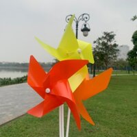 Combo 100 chiếc chong chóng nhựa 4 cánh 7 màu que cầm  đường kính 23cm siêu bóng đẹp bền màu